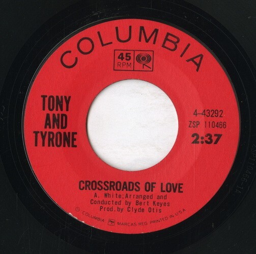 【7inch】試聴　TONY & TYRONE 　　(COLUMBIA 43292) A FOOL AM I / CROSSROADS OF LOVE_画像3