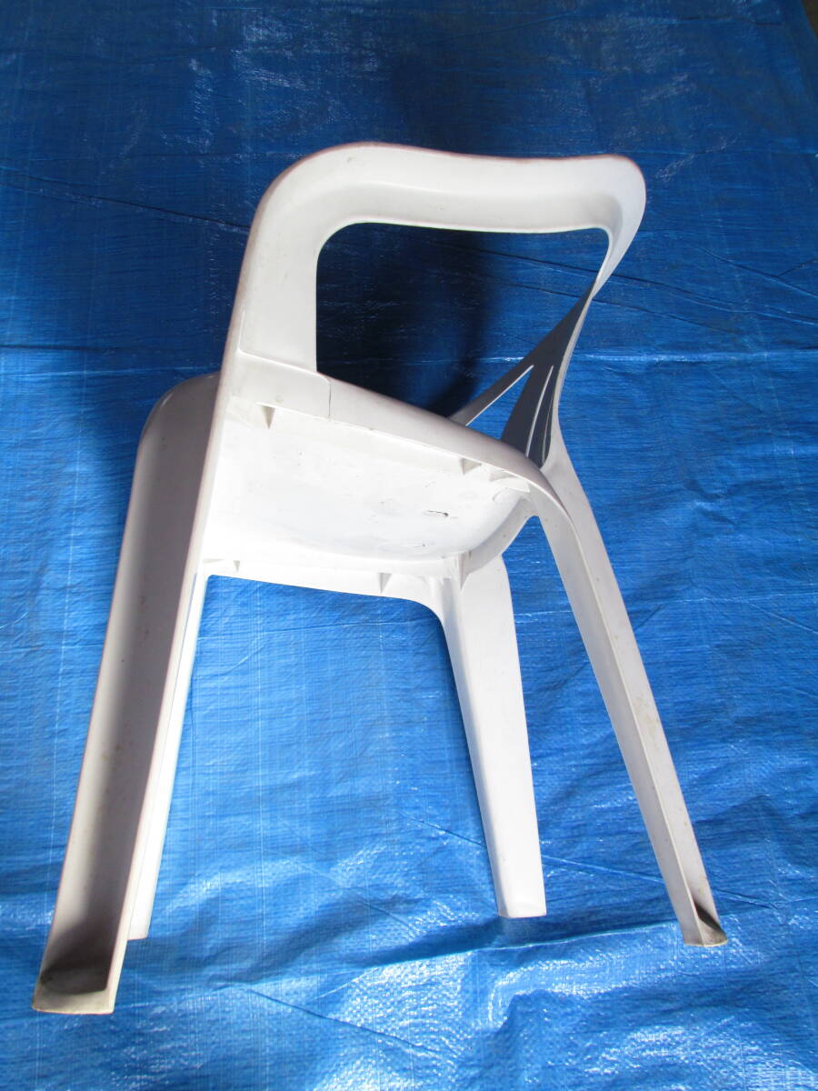 #(B) garden chair - white *5 legs set * light weight . carrying easy USED