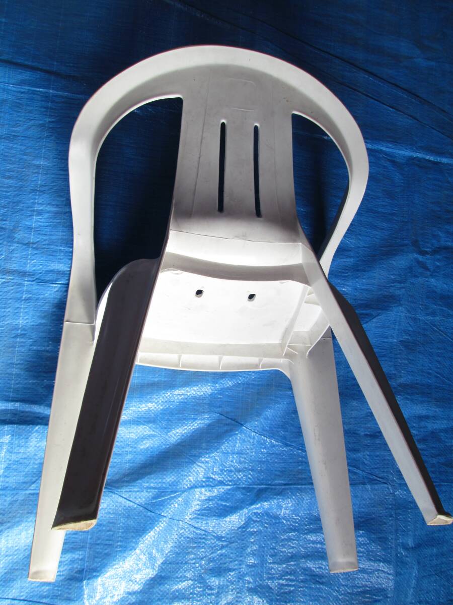 #(B) garden chair - white *5 legs set * light weight . carrying easy USED