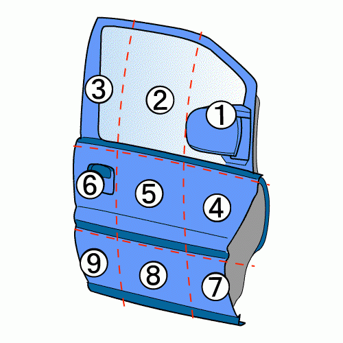 ステップワゴン DBA-RK1 右フロントドアASSY YR582P ベージュ 67010-SZW-000ZZ【同梱不可】_画像3