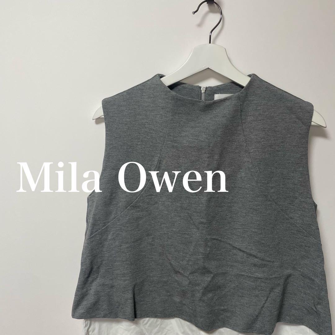 Mila Owen ミラオーウェン　ノースリーブ　ドッキング　トップス　グレー