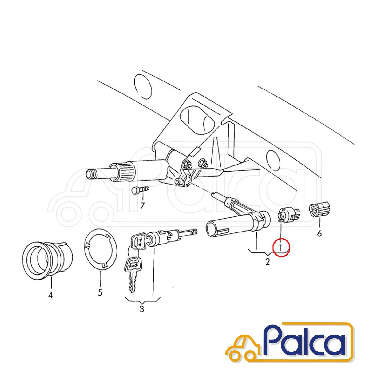 アウディ/VW/ポルシェ イグニッションスイッチ A3/8L | A4/8D | A6/4B | A8/4D | ゴルフ4 | パサート/3B |ボクスター/986 | 911/996_画像3