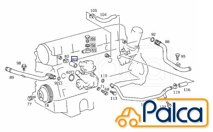 ベンツ バイパスホース サーモスタット～cylinder head M103 M104 W201 W124 S124 C124/260E,300E W126/300SE R107/300SL_画像2