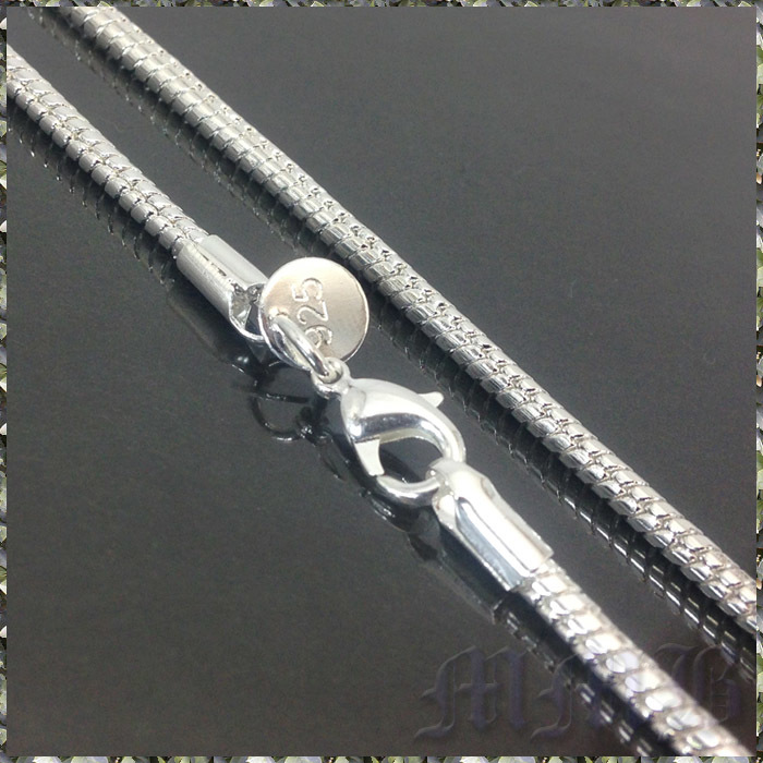 [NECKLACE] 925 Sterling Silver Plated Snake Chain シルバー スネーク チェーン ネックレス φ2.8x450mm (20g) 【送料無料】_画像2