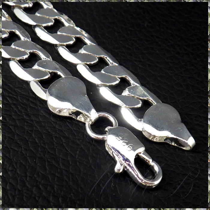 [NECKLACE] 925 Sterling Silver Plated ハイクオリティー 6面カット 喜平チェーン シルバーネックレス 10x600mm (54g) 【送料無料】の画像4