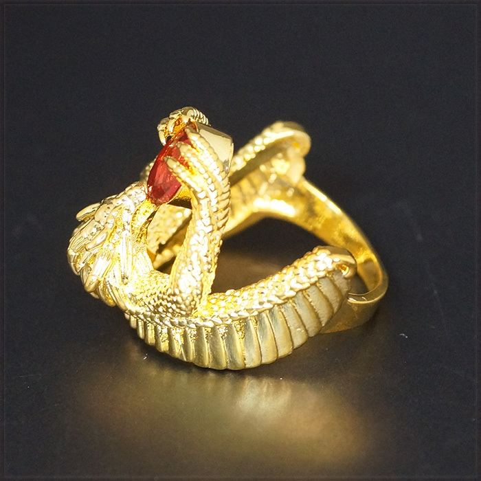 [RING] 18K Gold Plated Luxury Dragon Ruby ドラゴンがルビー持ったデザイン ラグジュアリー ゴールド リング 25号_画像6