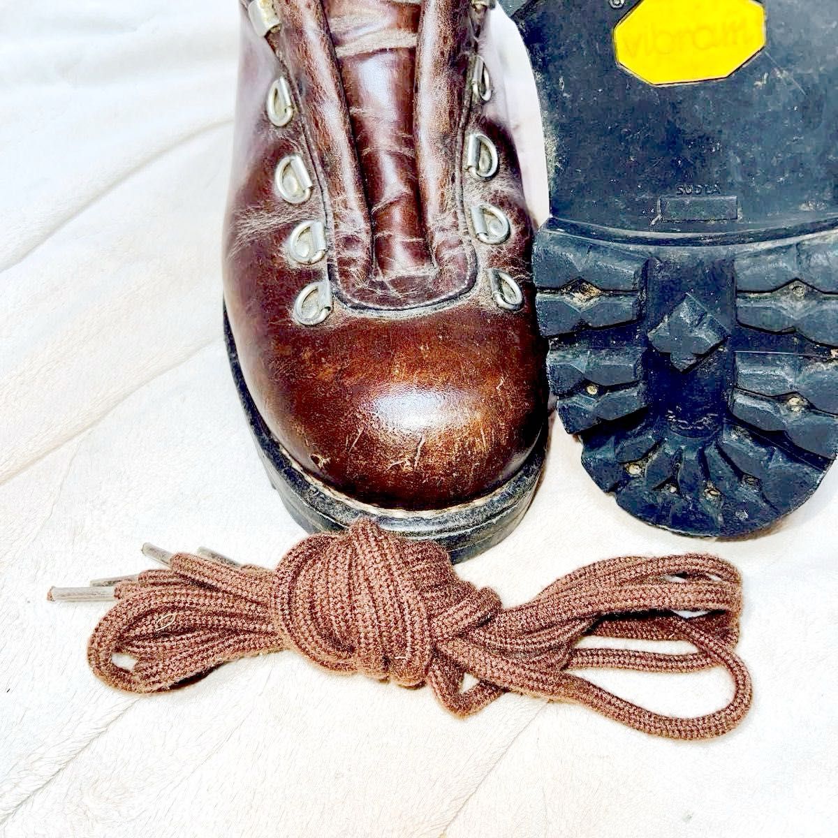 SUOLA/ ビンテージ 登山靴 トレッキングブーツ 本革 レザー ビブラム 茶　ビンテージ