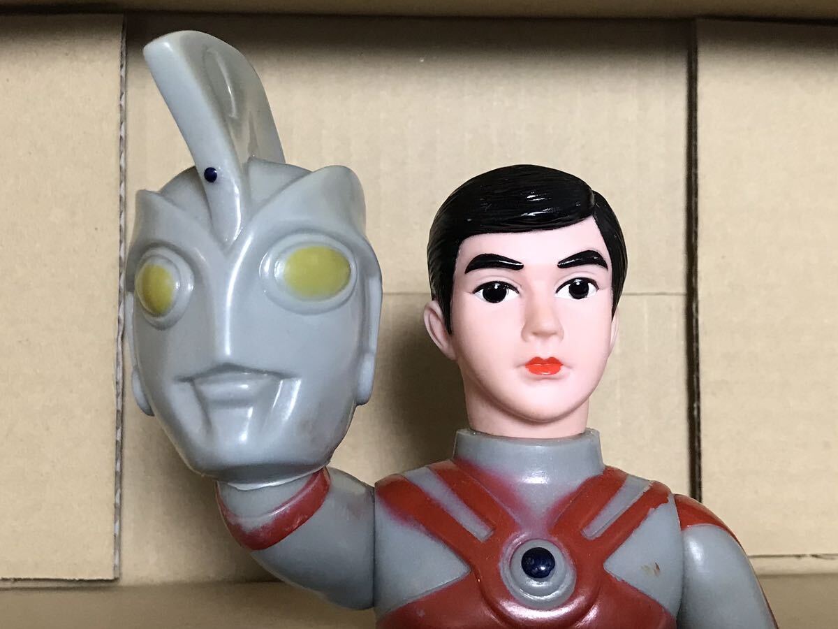 ブルマァク 面取れ ウルトラマンエース ソフビ 当時物 ウルトラマンA マルサン スタンダードサイズ 昭和レトロ マスク取れの画像1