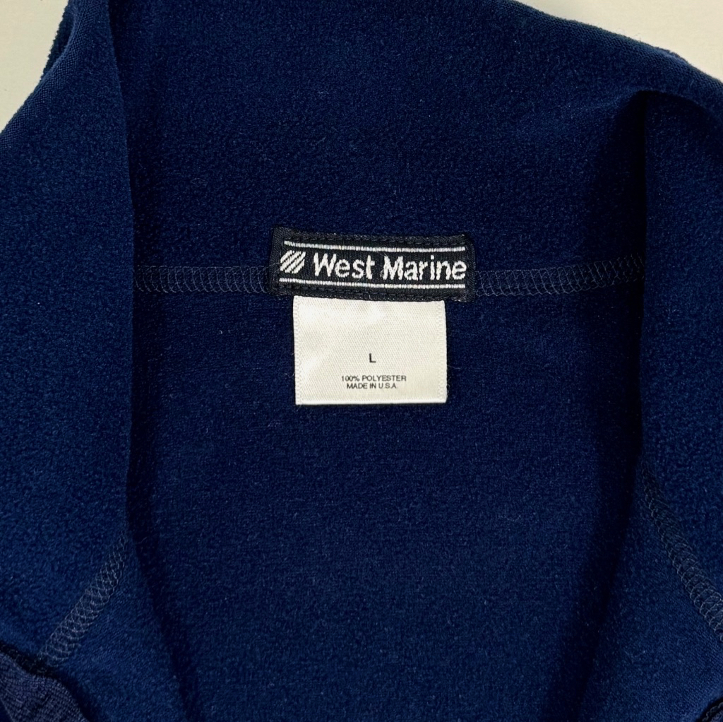 USA製 1990s West Marine Light weight fleece pullover L Navy ライトウェイトフリースプルオーバー オールド_画像3