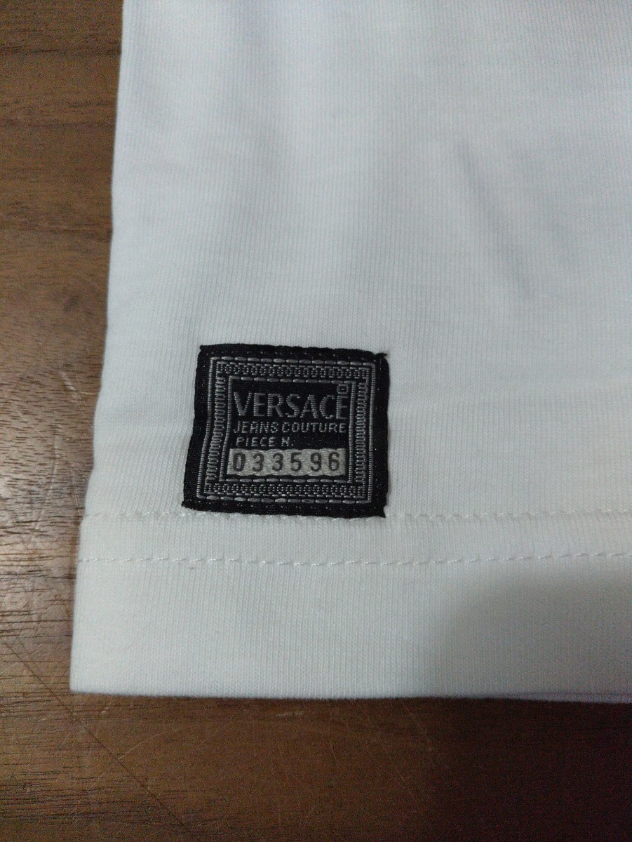 【1円〜】未使用 VERSACE JEANS COUTURE ヴェルサーチ T-SHIRT STRETTA M Tシャツ ホワイト_画像3