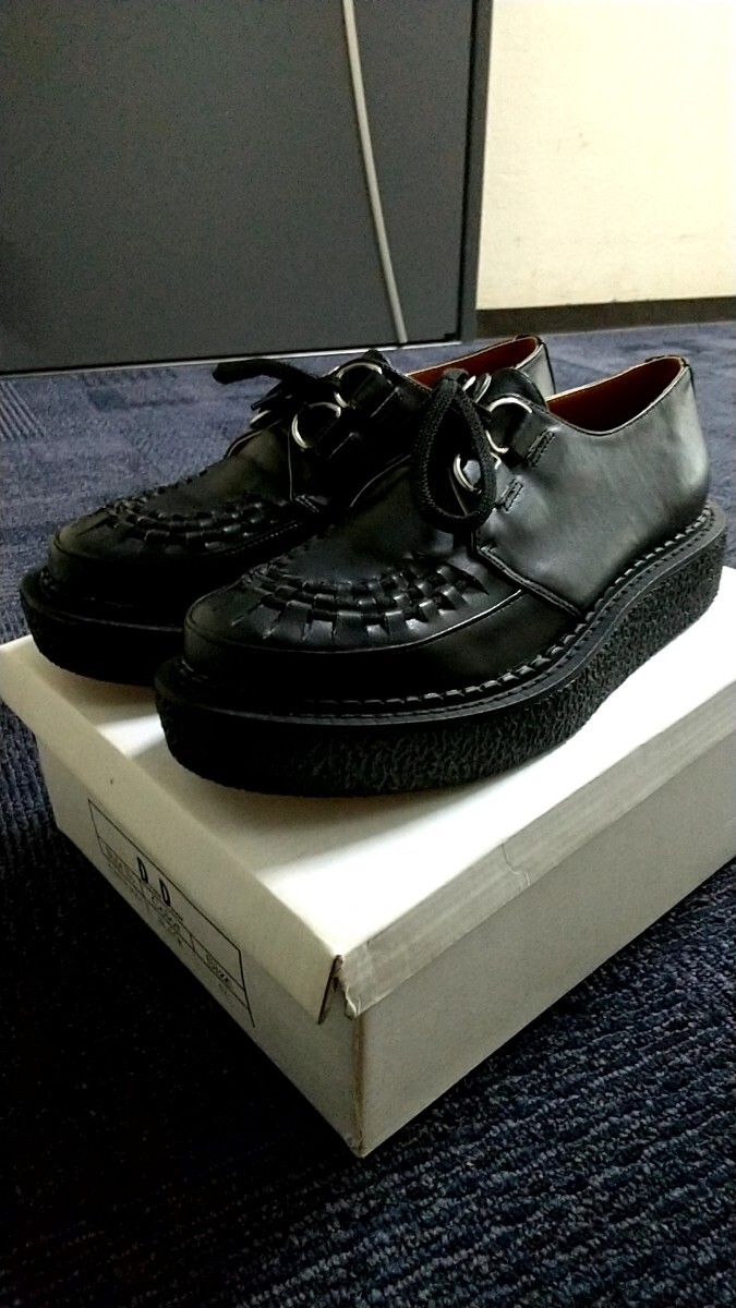 靴 ラバーソール ロック パンク系  白と黒 サイズ42 未使用品 長期保管品 2点セットの画像9