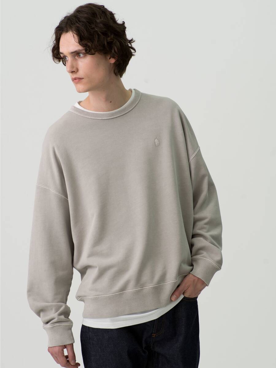 【 新品 】 最終出品 RON HERMAN ラルフローレン スウェット Size:S グレー Polo Pony Embroidery Sweat Pullover ロンハーマン 送料無料_画像1