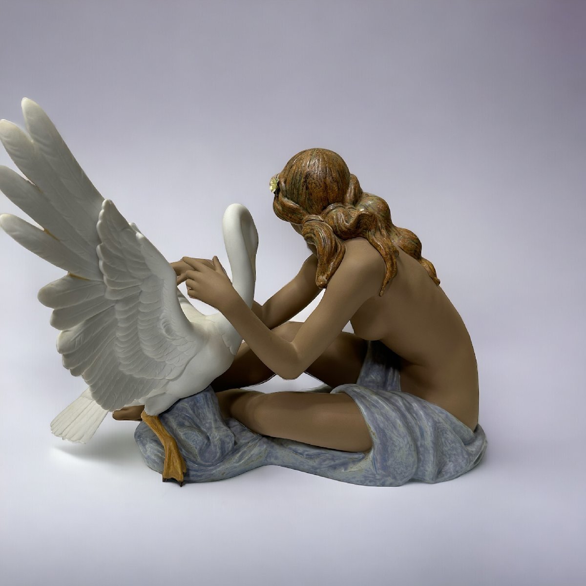 B82　LLADRO　リヤドロ　レダと白鳥　大型　置物　オブジェ　廃盤　真作_画像9