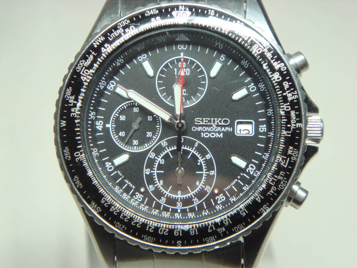 %- 【送料なし】7T92　SEIKO セイコー　1/20　クロノグラフ　-%
