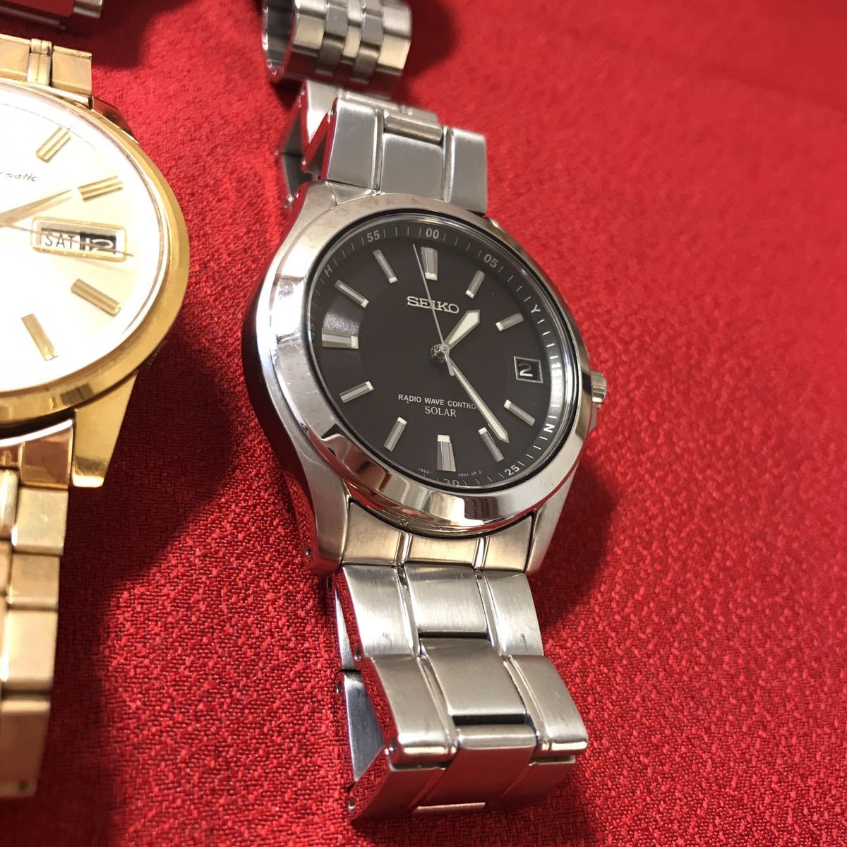 ☆1円〜SEIKO セイコー メンズ 腕時計 ジャンク 部品どり 撮影時ソーラーのみ稼働中 当時物 ゆうパック820円_画像3