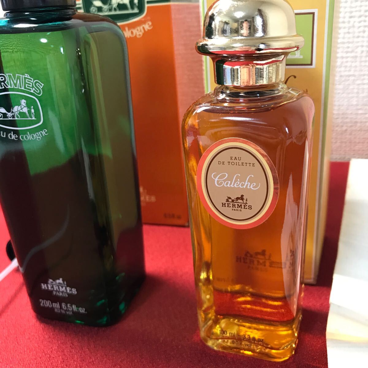 ☆1円〜HERMES エルメス 箱入り未開栓 香水 2つまとめ 200,100ml オーデコロン 当時物 管理番号256 ゆうパック820円_画像4