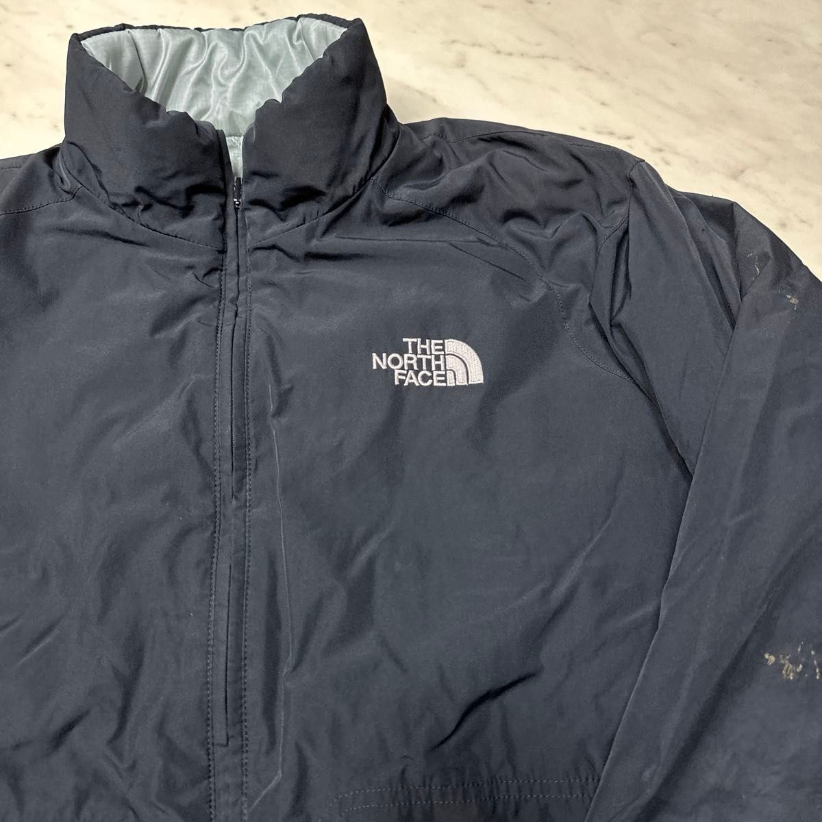 【REUSE：THE NORTH FACE】ノースフェイス　訳アリ　リバーシブル　ダウンナイロンジャケット　L