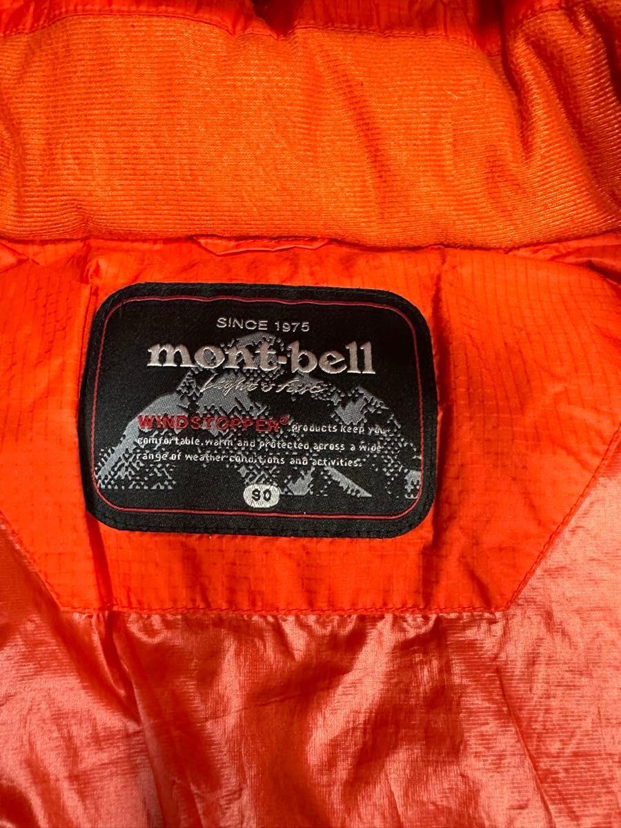 mont-bell モンベル　ダウン　ジャケット 90 メンズ　Sサイズ　レディース　Lサイズ ダークオレンジ ダウンジャケット