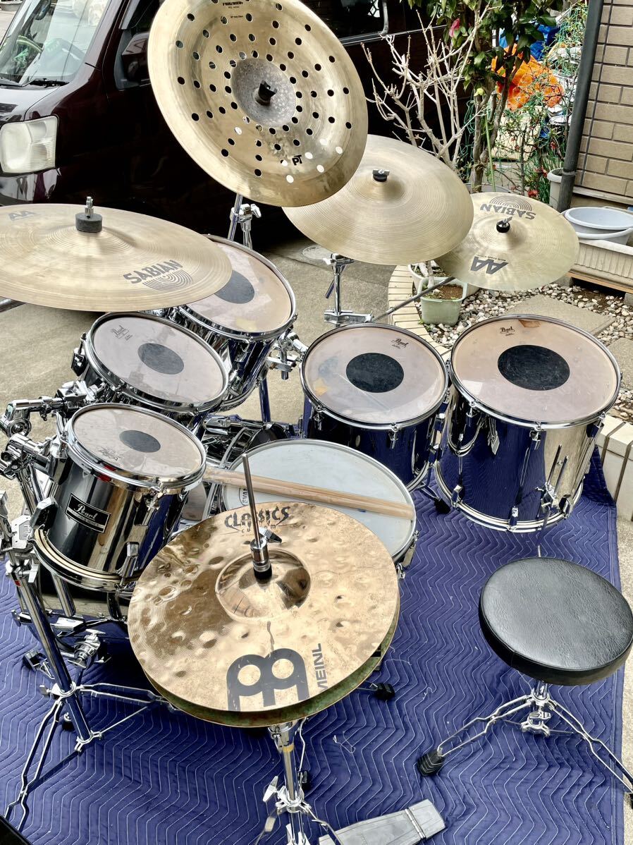 ☆Pearl/パール製ドラムセットRangerシリーズ多点キット/程度良好！Zildjian他シンバル_画像9