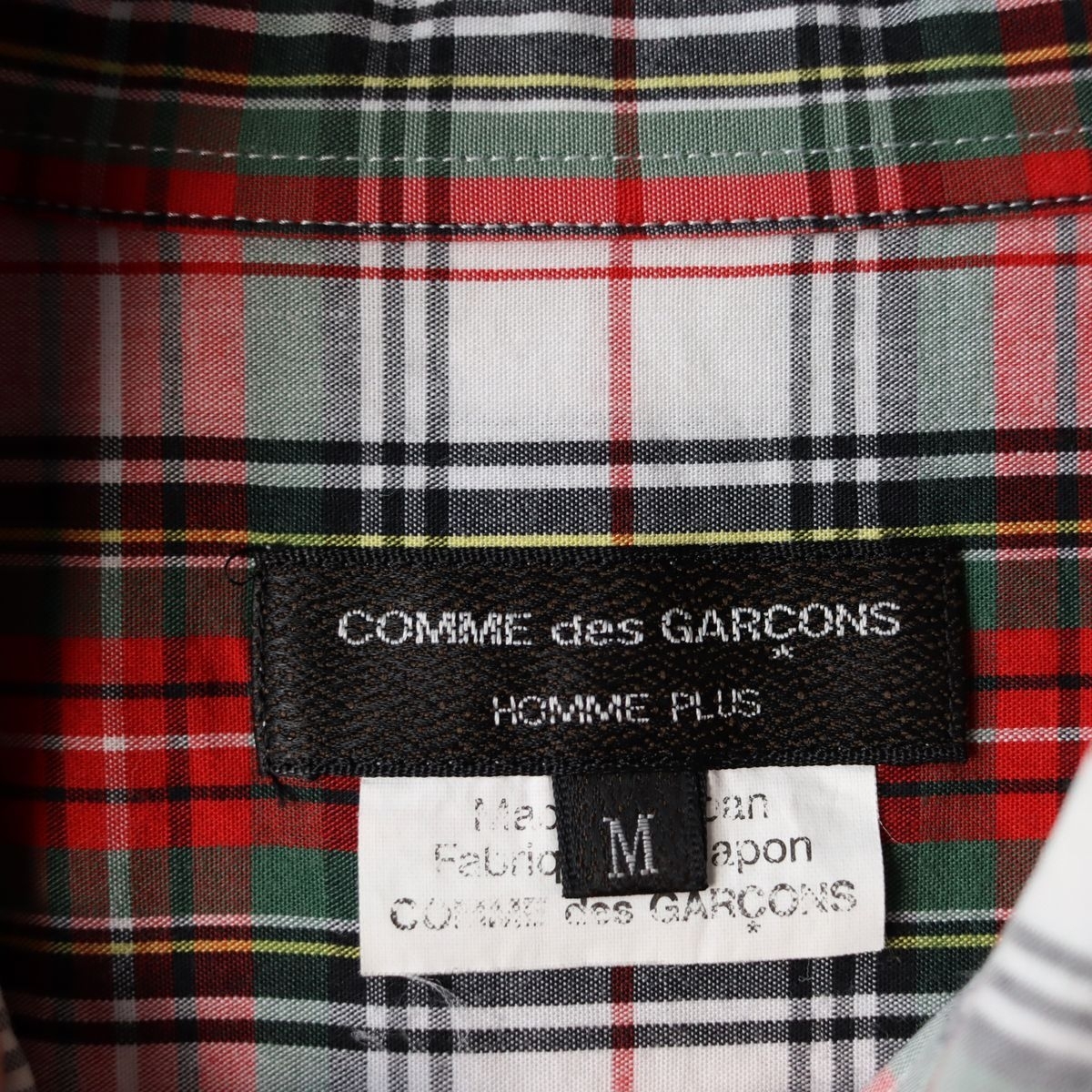 AD2015 コムデギャルソン オム プリュス COMME des GARCONS HOME PLUS 半袖 チェックシャツ size M / 古着 ヴィンテージ_画像4