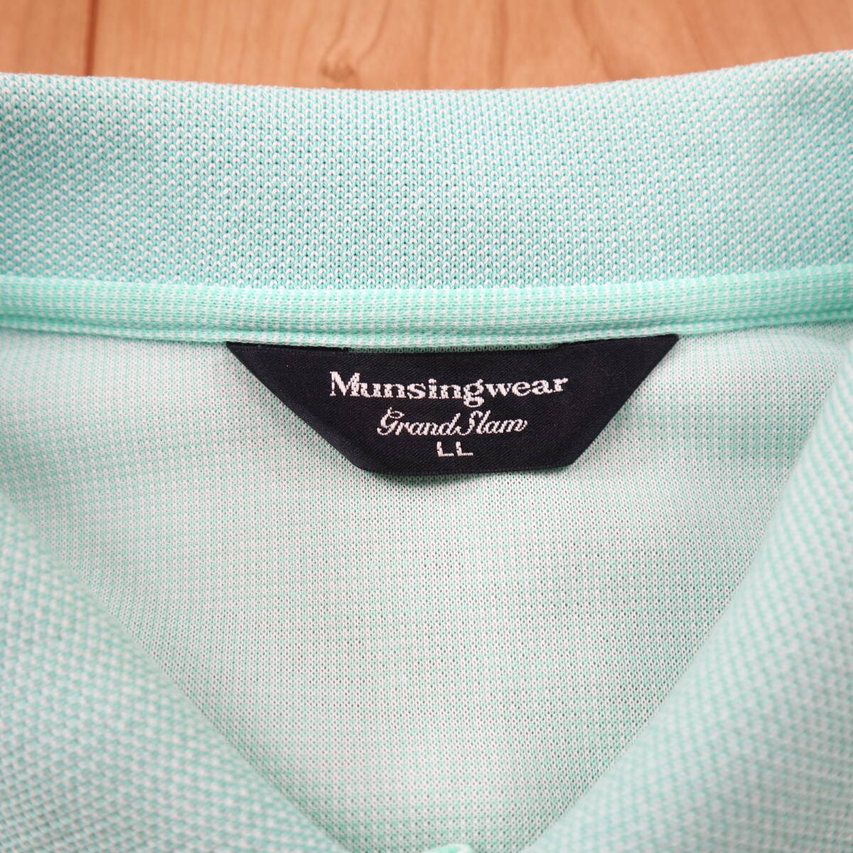 Munsingwear マンシング　半袖ドライポロシャツ/パステルグリーン/LLサイズ_画像8