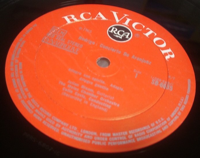 ブリームの名演♪ ロドリーゴ;アランフェスの協奏曲～英RCAデッカステレオ内溝盤の画像3