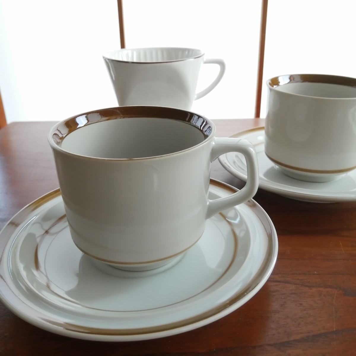 未使用 昭和レトロ カップ&ソーサー 2客セット ペア 白 コーヒー 未使用 昭和レトロ カップ&ソーサー 2客セット ペア 白 コーヒー