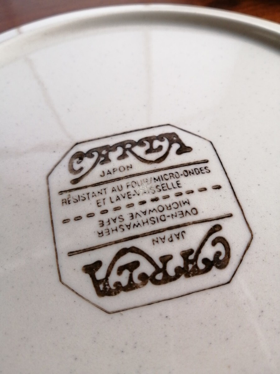 未使用 ヴィンテージ ストーンウェア 2枚セット ディナープレート 日本製 STONEWARE 無地 昭和レトロ 大皿 パスタ皿 美品 サークルライン_画像5