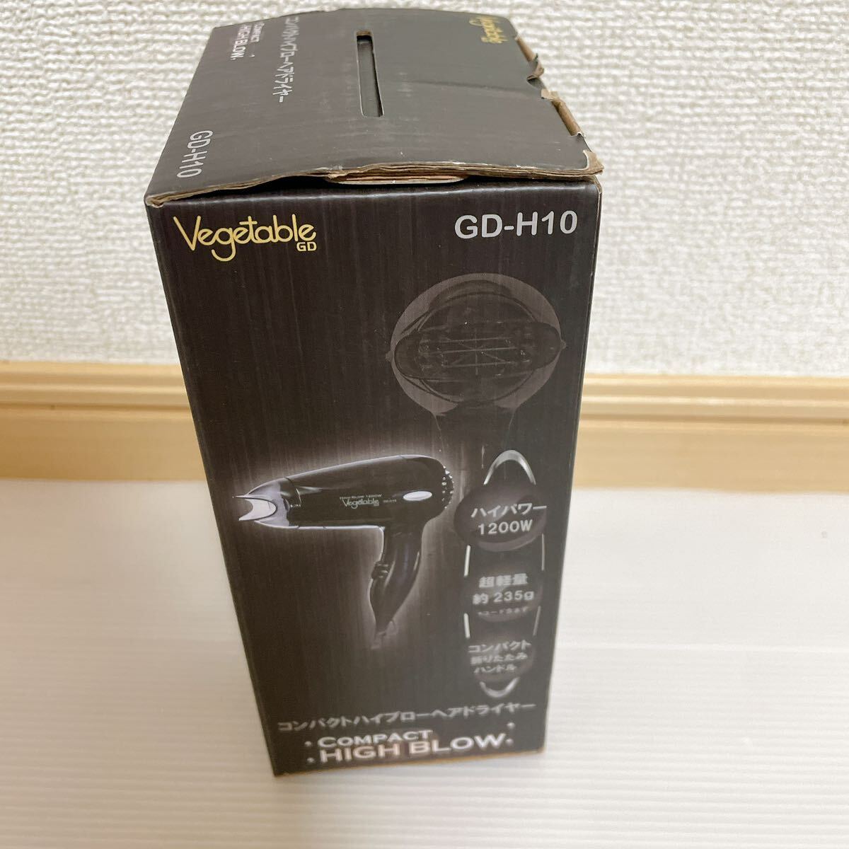 1円〜 展示品 未検品 Vegetable GD コンパクトハイブローヘアドライヤー GD-H10 ブラック コンパクト家電 A-419の画像4