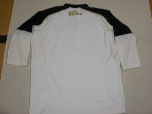 ナイキ・DIAMOND ELITE 白×黒ハーフジップ7分袖トレーニングシャツ(XL) USEDの画像6