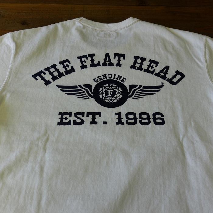 Mホワイト　【送料無料】THE FLAT HEAD　半袖Tシャツ THC-170 （FLYING WHEEL）_画像6