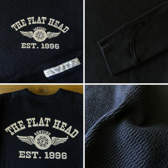 Mホワイト　THE FLAT HEAD/フラットヘッド/サーマル/FN-THLD-002/ショルダーパッド/ロングTシャツ/ブラック/日本製/コットン100％_画像5