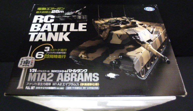 [ unused goods ] round 1:24 RC Battle tanker M1A2e Eve Ram s{ sand . camouflage specification } BAND1/AM26.995MHz