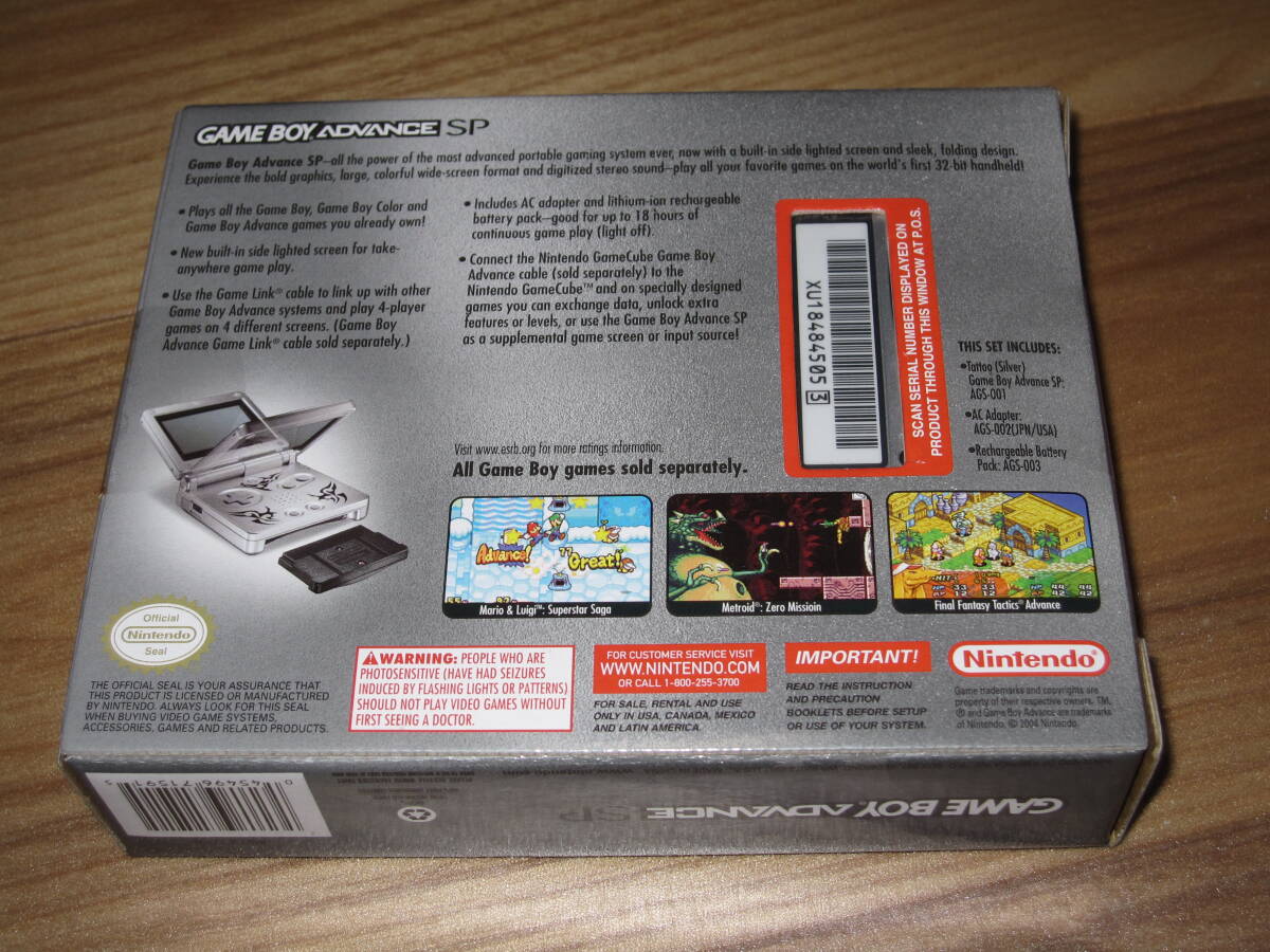 新品 未開封 Nintendo ゲームボーイアドバンス SP 海外版 限定品 TATTOO VERSION 生産終了品 未使用 保管品！の画像2