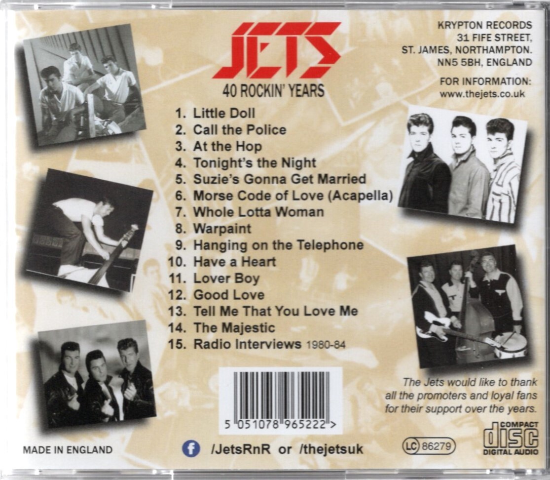 貴重盤 / JETS - 40 ROCKIN' YEARS CD / 1980s UK ポップ Doo Wop Neo Rockabilly Legend / ネオロカビリー / At The HopのKillerカバー_画像2