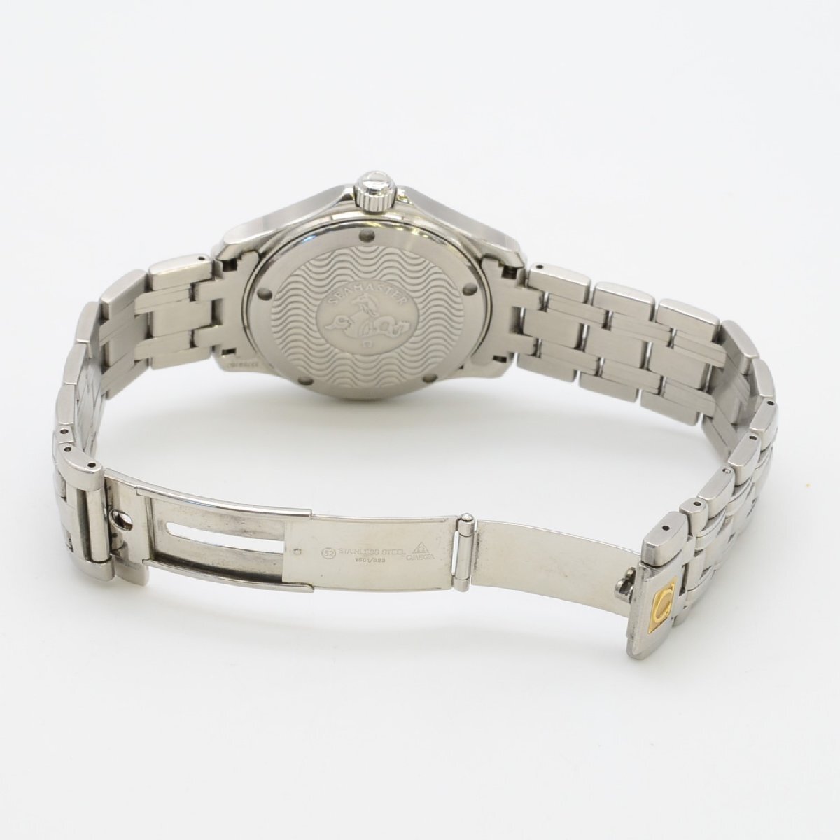 1円～稼働品 OMEGA オメガ シーマスター120 クォーツ SS ダークグレー文字盤 メンズ腕時計の画像5