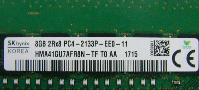 cm14 288pin DDR4 PC4-2133P-EE0 8GB ECC hynix Lenovo FRU 00PC609_画像2