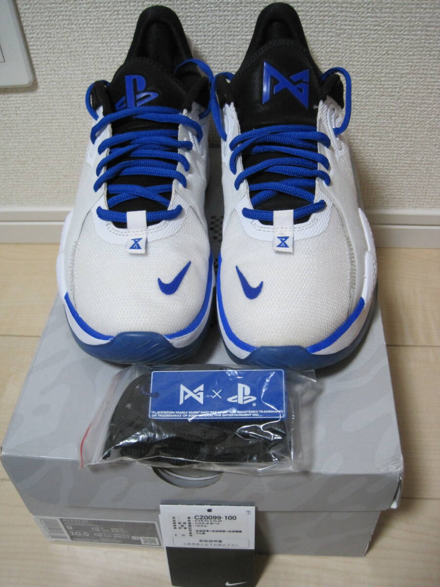 新品 27.0 cm US 9 Nike PG 5 PS EP ナイキ Paul George ポール ジョージ Play Station プレステ PS5 プレイステーション５ PG5 ホワイト_画像1