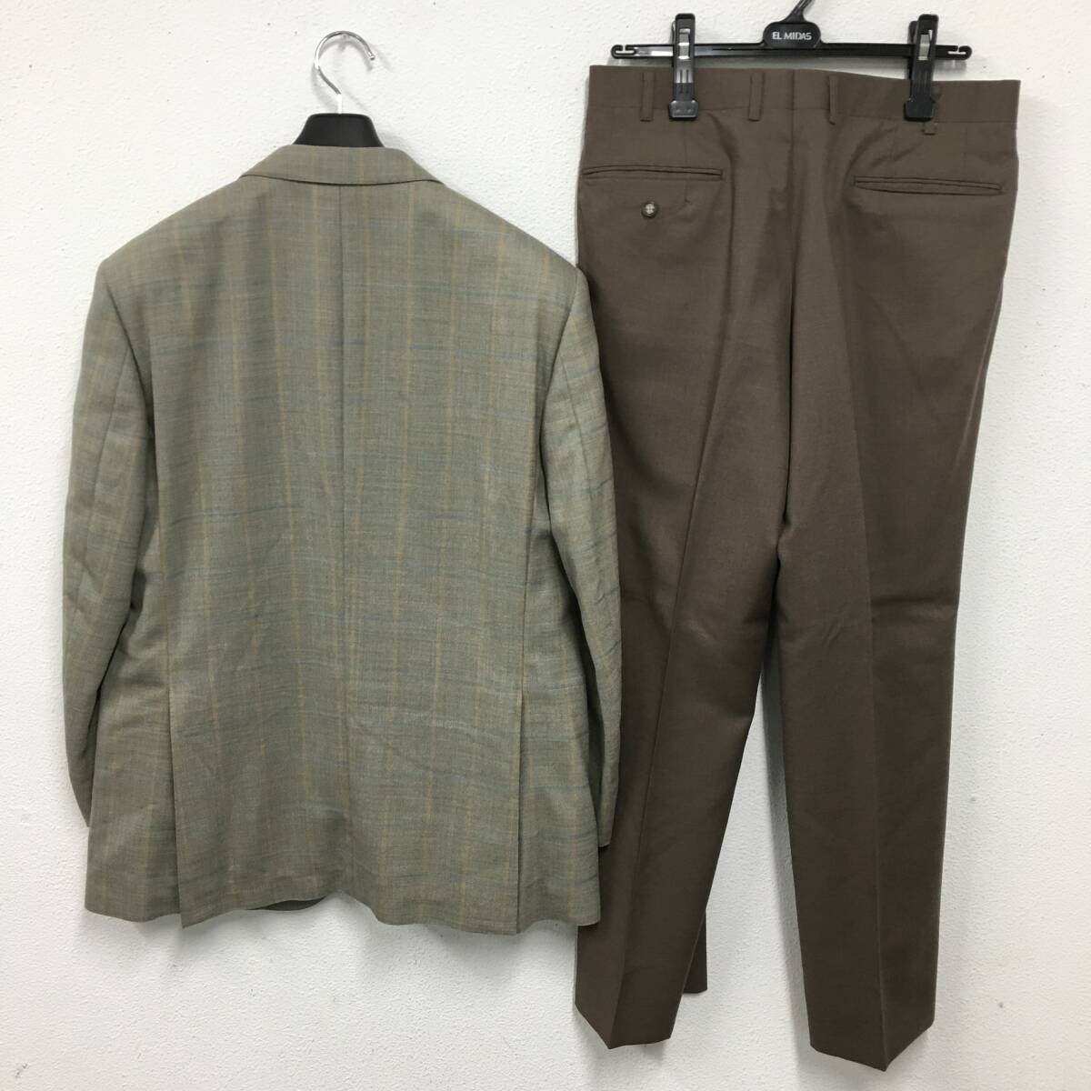 ★E02479/BURBERRY バーバリー ロンドン/スーツ/テーラードジャケット/スラックス/羊毛/メンズ/チェック柄