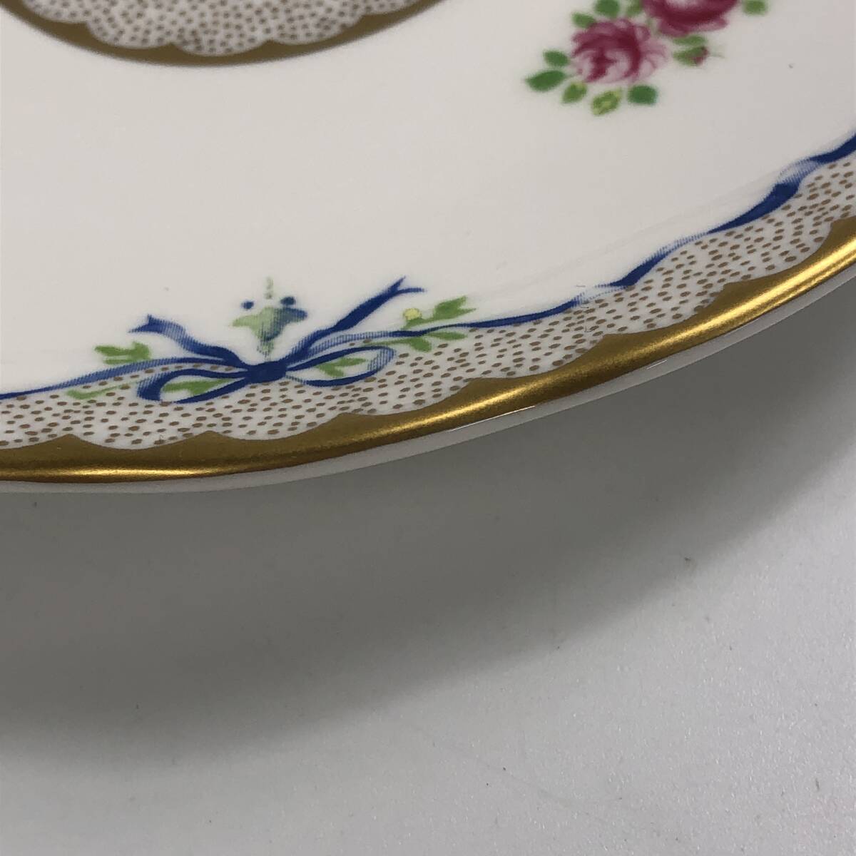 ★E03164【未使用保管品】WEDGWOOD ウェッジウッド/金彩/カップ&ソーサー/RIBBON AND ROSES リボン&ローズ/1客_画像10