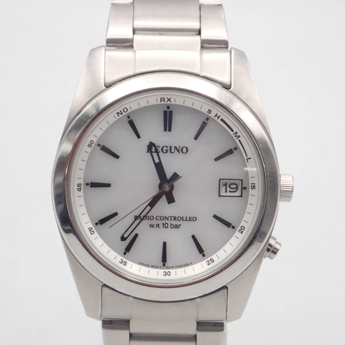 e03219/CITIZEN Citizen / Regno / radio wave solar / men's wristwatch / face white /H415-T017274