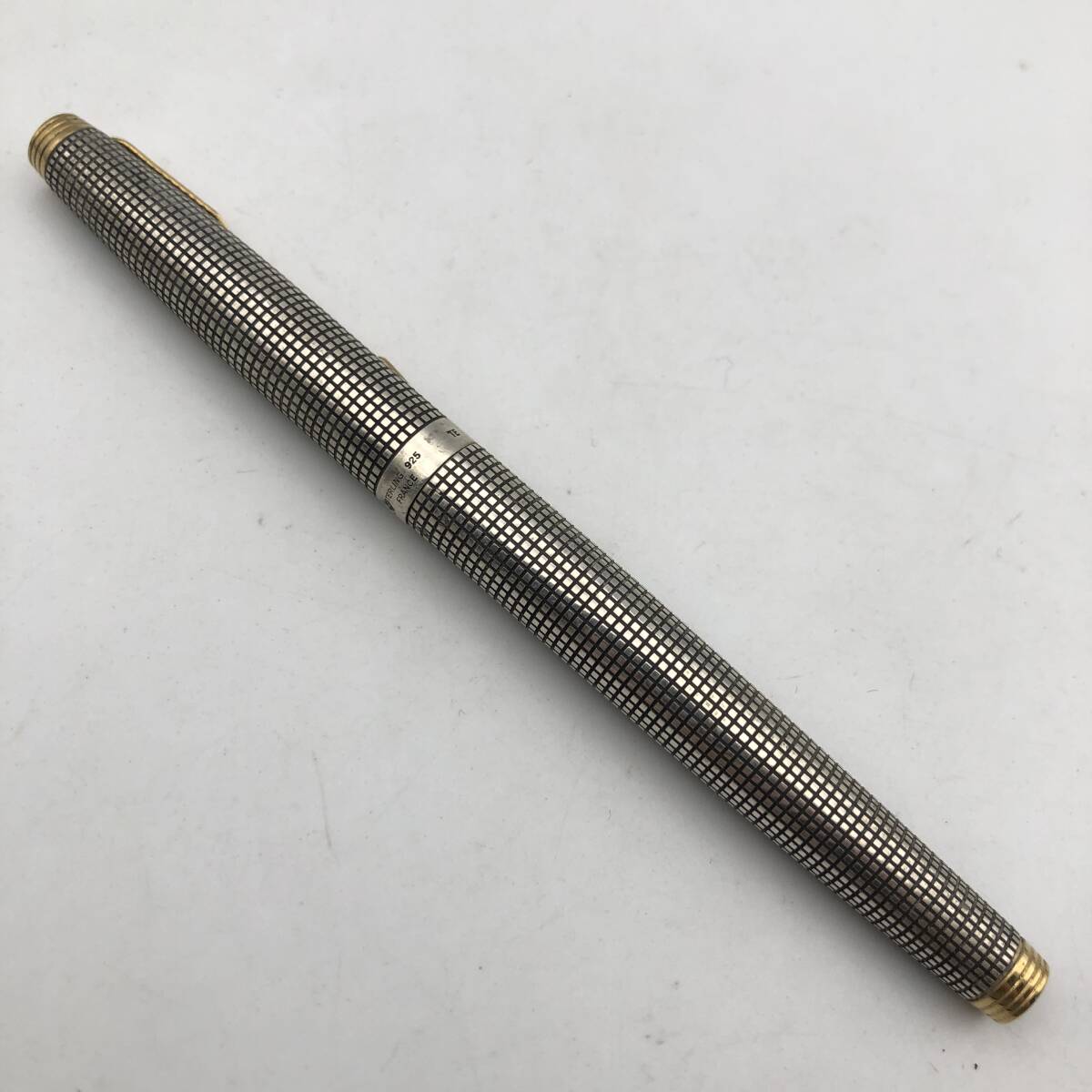 ★E03234/PARKER パーカー/万年筆/STERLING スターリング 925/ペン先 14K 585 M/シルバー×ゴールド/欠品有_画像3