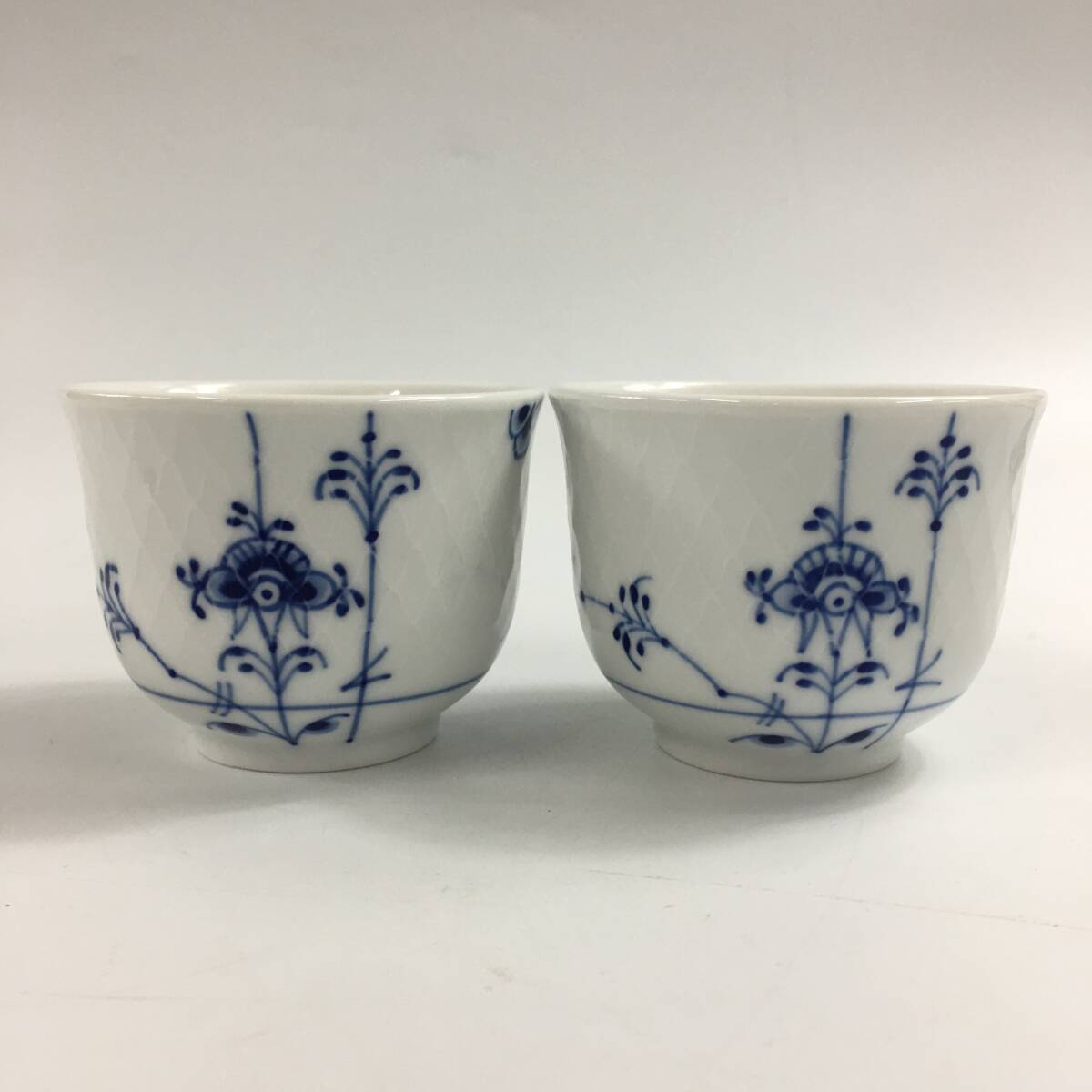 ★E03378【美品】ROYAL COPENHAGEN ロイヤルコペンハーゲン/カップ&ソーサー/ブルーパルメッテ/湯呑/まとめて/計2点セット_画像7