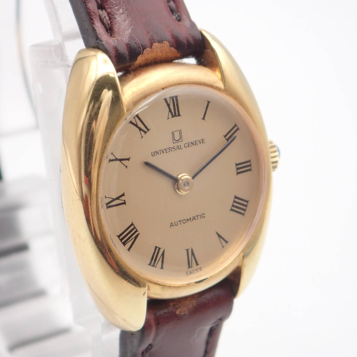 e03309/UNIVERSAL GENEVE universal june-b/ self-winding watch / lady's wristwatch / Rome n/ face Gold 