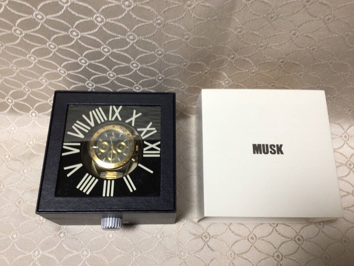 新品●未使用● MUSK ムスク クロノグラフ 腕時計 メンズ MSE25028_画像6