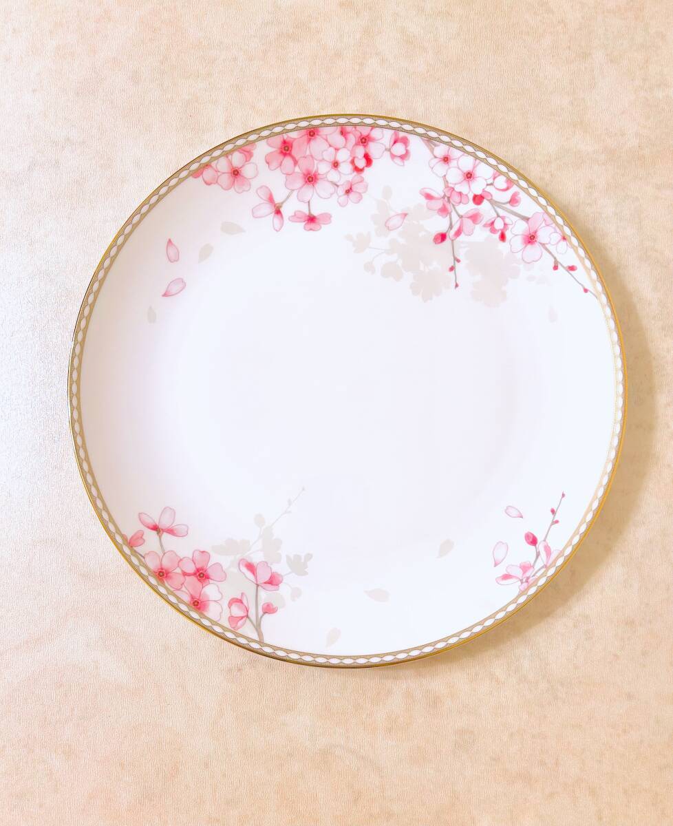 27cmプレート WEDGWOOD スプリングブロッサム ウェッジウッド 桜 ピンク 春 花柄 マイカ　雲母 金彩 アフタヌーンティー_画像8