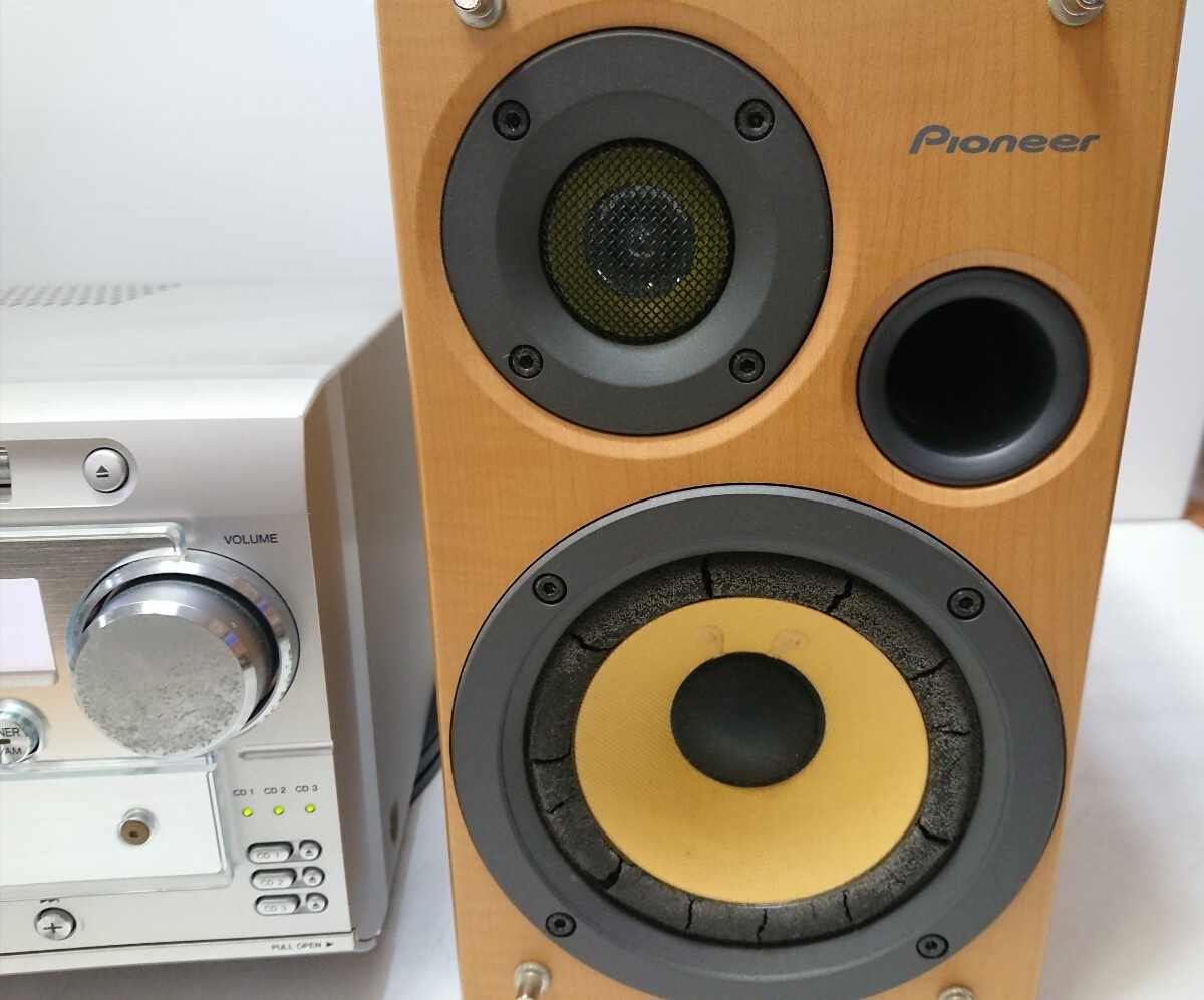 管理1140 Pioneer パイオニア CD/MD ミニコンポ XR-RS77 スピーカーペア S-RS77-LR エッジ劣化 リモコン欠品 動作確認済み ジャンクの画像4