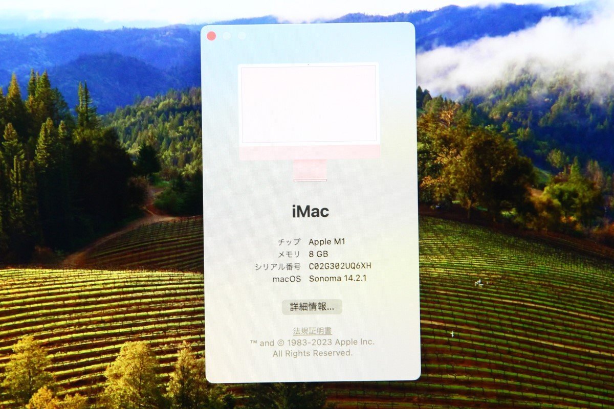 美品｜Apple iMac 2021 24インチ Four ports M1チップ メモリ 8GB SSD 256GB γT411-2J1_画像6