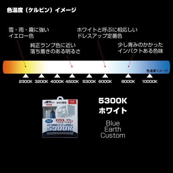 JETイノウエ ハロゲンバルブ H4 DC24V HA-004 色温度5300K 850/550LM バルブ2個入り H-4U対応 耐震設計 車検対応 E_画像4