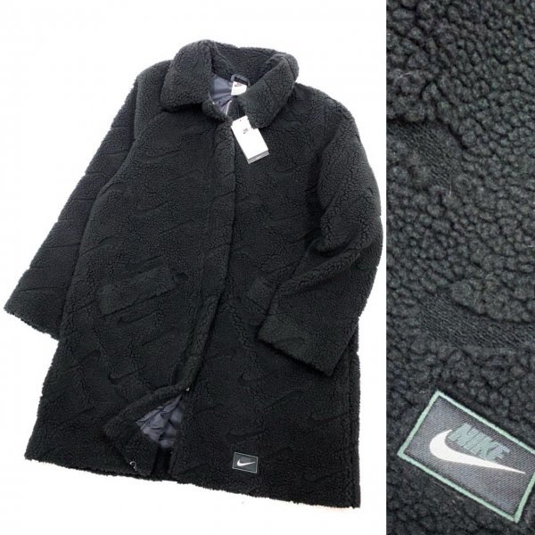 ★新品★NIKE ナイキ WMNS NSW アイコン クラッシュ シェルパ ロングジャケット 定価2.2万 DD5089-010 黒 2XL